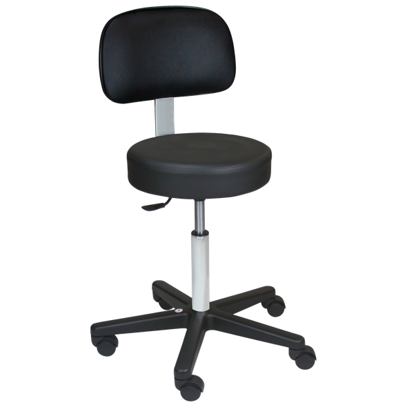 Blickman Economy Stool – Height Adjustable Seat – Vinyl Upholstered Seat – Five-Leg Base Design – Steel Build