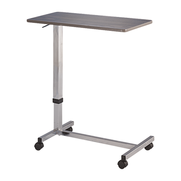 Blickman Overbed Table – Stainless Steel Construction – Lower Shelf and H-Brace – for Operating Room Use