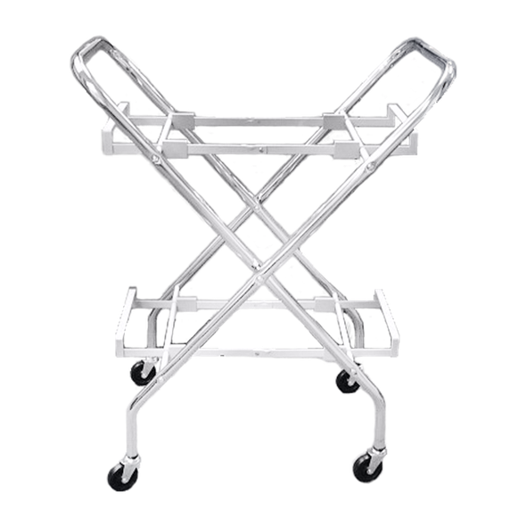 Blickman Folding Utility Cart – Fully Welded Stainless Steel – with Swivel Casters – Easy-Access Shelves