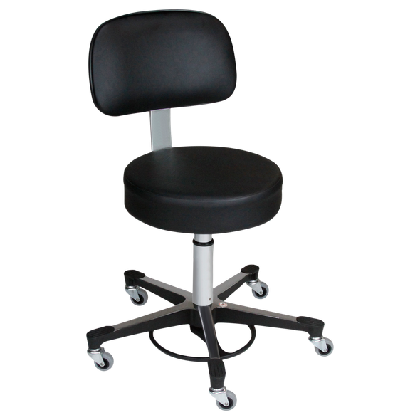 Blickman Foot Operated Stool – Height Adjustable Seat – Vinyl Upholstered Seat – for Exam and Procedure Rooms