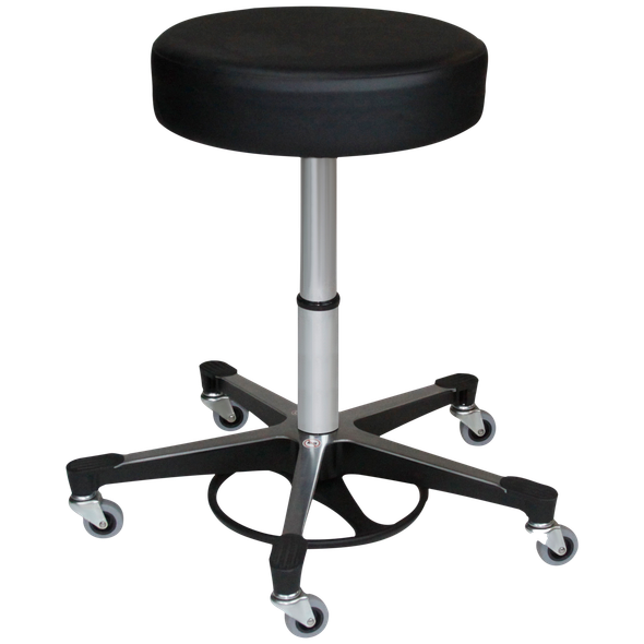 Blickman Foot Operated Stool – Height Adjustable Seat – Vinyl Upholstered Seat – for Exam and Procedure Rooms
