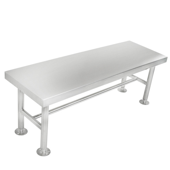 Blickman Freestanding Gowning Bench – 48 in W x 16 in D – Stainless Steel Construction – for Clinical Use