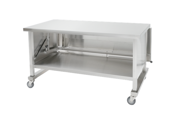 Blickman Medical Back Table – 48 inL x 30 in D – Stainless Steel Construction – Lower Shelf and H-Brace