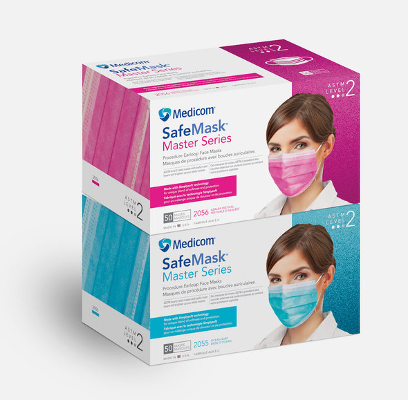 Medicom SafeMask Master Series Procedure Earloop Face Masks – 3 Configurations – ASTM Levels 1, 2 and 3