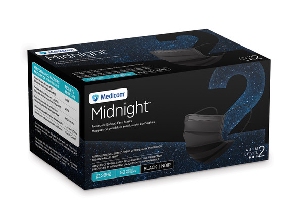 Medicom Midnight Procedure Earloop Face Masks – 3 Configurations – ASTM Levels 1, 2 and 3 – OEM Supply