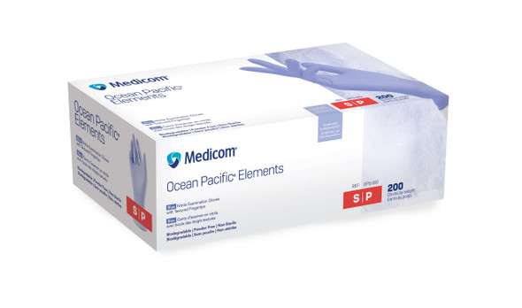 Medicom Ocean Pacific Elements Biodegradable Nitrile Exam Gloves – 5 Configurations – Sold as 200/bx, 10 bx/cs