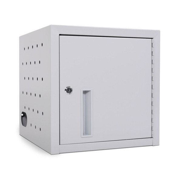 Luxor Secure Wall-Mount/Desktop 8-Device Chromebook and Tablet Charging Locker, Gray 14x14x14 in