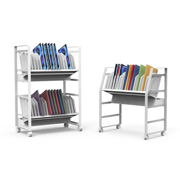 Luxor Multi-Tablet / Chromebook Open Charging Cart for 16 devices 75 lbs Capacity Powder-coated steel Build