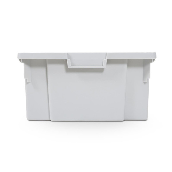 Luxor Stackable Storage Bins (4 Large) 12.25x16.75x6 in Designed for Daily Facility Use Commercial Grade Build