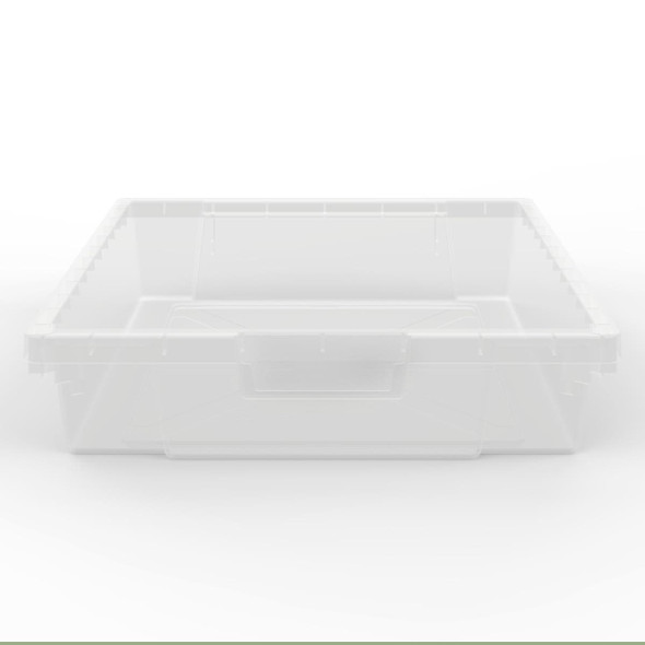 Luxor Stackable Storage Bins (8 Small, Clear) Designed for Daily Facility Use Commercial Grade Build