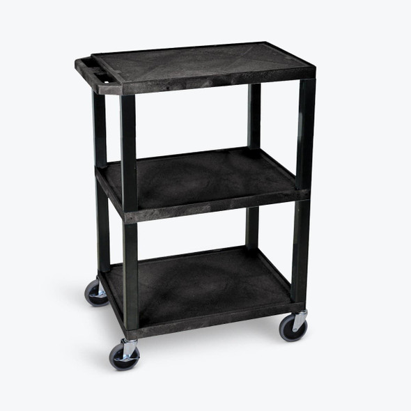 Luxor TUFFY 34" H Three-Shelf Multi-Purpose Utility Cart, 24" W x 18" D 24x18x34 in 300 lbs. Capacity