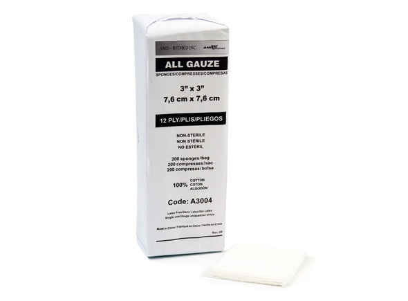 AMD Ritmed Kittner Dissector Sponges – Single Configuration – Size 16 x 1/4 in – Sterile – OEM Supply