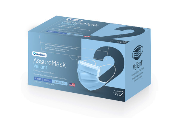 AMD Ritmed AssureMask Valiant Procedure Earloop Face Masks – 12 Configurations – ASTM Levels 1, 2 and 3