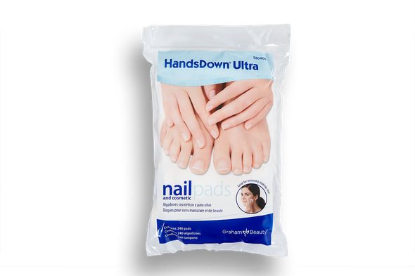 Graham HandsDown Ultra Nail and Cosmetic Pads - Absorbent Disposable Pads in Two Pack Counts