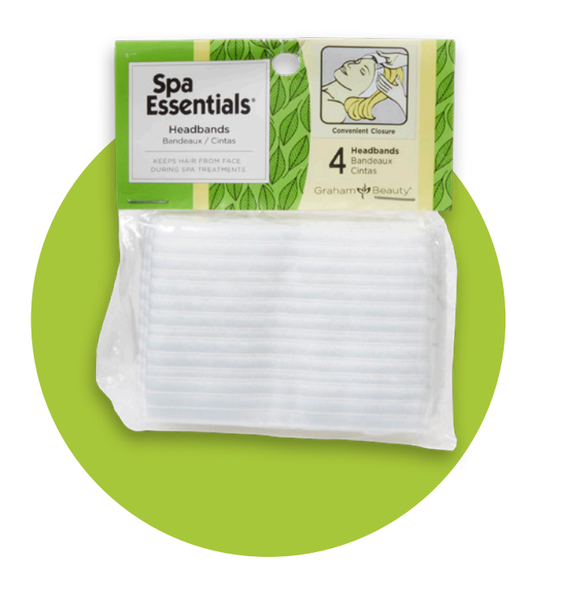 Graham Spa Essentials Disposable Headbands - White Facial Headbands in 4 Count and 48 Count Packs