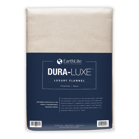 Earthlite DURA-LUXE Flannel Fitted Sheet - Natural Brushed Cotton Flannel Fitted Massage Table Sheet