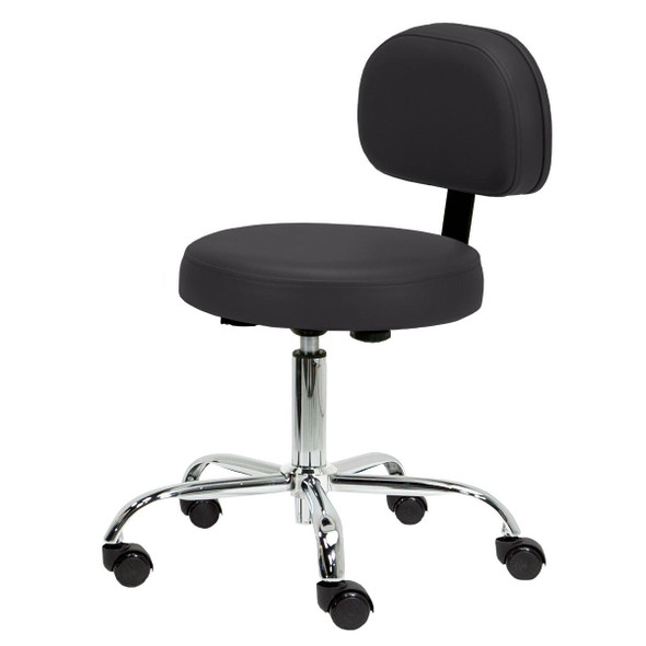 Earthlite Pneumatic Rolling Massage Stool - Air-Lift Rolling Stool with Optional Backrest, Three Heights