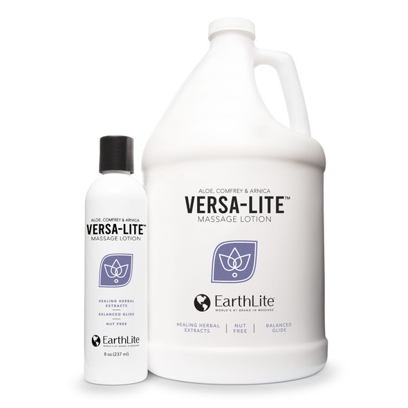 Earthlite Versa-Lite Unscented Massage Lotion - Light Non-Greasy Lotion in 8 Ounce and One Gallon Bottles