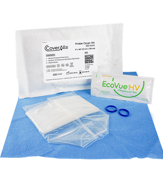 HR Healthcare CoverAlls Ultrasound Probe Covers - Telescoping 3D-Head Covers in 48 and 96 Inch Lengths