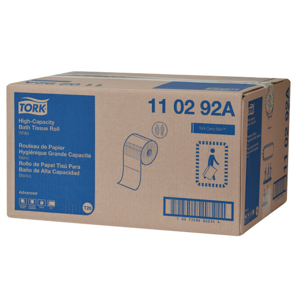 Tork Advanced High Capacity Bath Tissue Roll - 36 Rolls per Case, Advanced Quality, White, 2-Ply