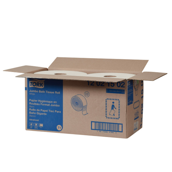 Tork Advanced Jumbo Bath Tissue Roll, 2-Ply, 10 inch Dia. - 6 Rolls per Case, Jumbo toilet paper system