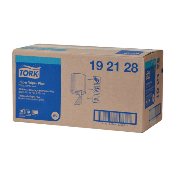 Tork Paper Wiper Plus White W2 - 2 Boxes per Case, 300 Sheets per Box, Wipers combi roll system