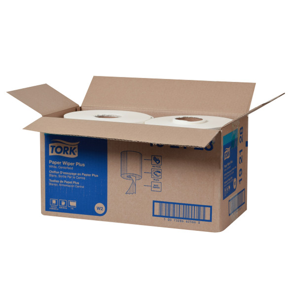 Tork Paper Wiper Plus White W2 - 2 Boxes per Case, 300 Sheets per Box, Wipers combi roll system