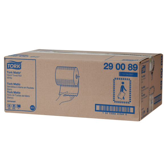 Tork Universal Matic Hand Towel Roll, 1-Ply - 6 Rolls per Case, Universal Quality, White, Genuine Tork