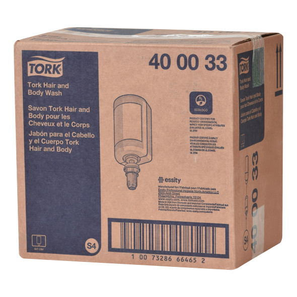 Tork Hair & Body Wash - 6 per Case, Soap and Sanitizer System, Premium Quality, White, Genuine Tork