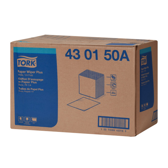 Tork Paper Wiper Plus White Self Dispensing - 12 Packs per Case, 90 Sheets per Pack, Advanced Quality