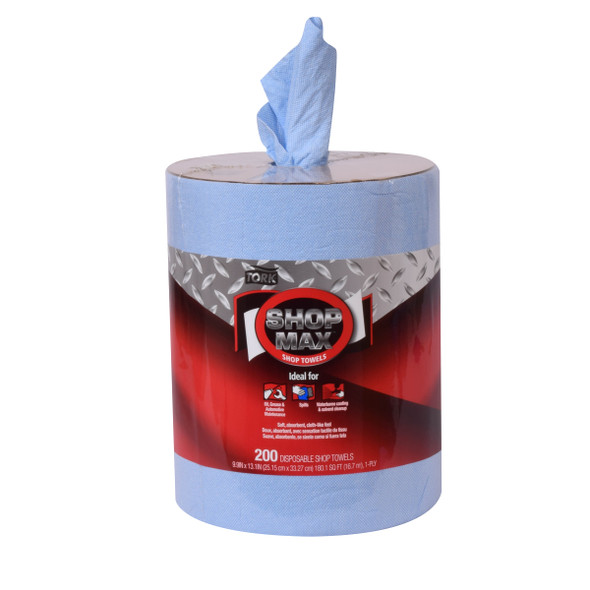 Tork ShopMax Heavy Duty Centerfeed Paper Towel Blue W22 - 2 Rolls per Case, 200 Sheets per Roll