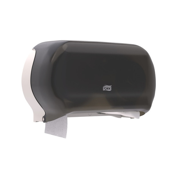 Tork Twin Jumbo Toilet Paper Roll Dispenser Smoke T22 - Jumbo Roll Tissue 9'' toilet paper system