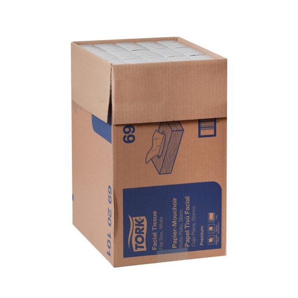 Tork Premium Facial Tissue Flat Box - 30 Boxes per Case, 100 Sheets per Box, Facial Tissue System