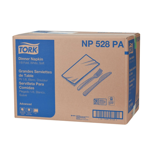 Tork Advanced Dinner Napkin - 28 Packs per Case, Advanced Quality, White, 2-Ply, Genuine Tork