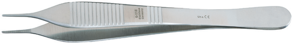 Integra Miltex Adson Dressing Forceps 4-3/4 in, Serrated Tips, Reusable Stainless Steel Thumb Forceps