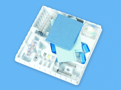 Busse Arthrogram Trays, Standard with Safety Components and Safety-Deluxe Builds, Sterile, 10 per Case