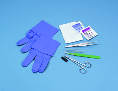 Busse Sharp Debridement Tray, Sterile, Iris Scissors, Number 15 Scalpel and Forceps Staged, 50 per Case