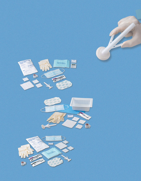 Busse Central Line Dressing Change Tray with Tegaderm Dressing and Alcohol Swabsticks, Sterile, 30 per Case