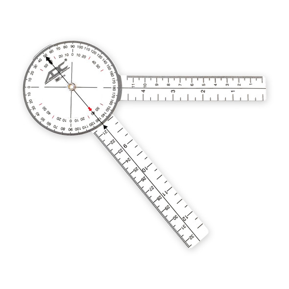 ADC Multi-Use Goniometer 8 Inch with 360 Degree Head, Two Calibrated Scales in Inches and Centimeters