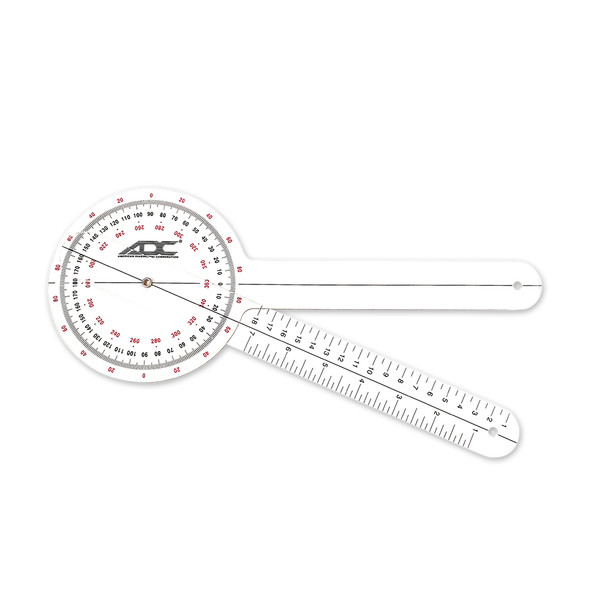 ADC Multi-Use Goniometer 12 Inch with 360 Degree Head, Three Calibrated Scales in Inches and Centimeters