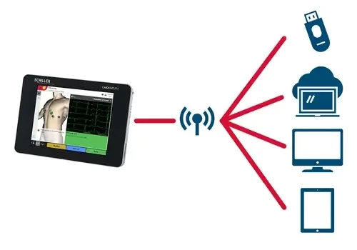 Schiller CARDIOVIT FT-1 Portable Resting ECG Machine with 8 Inch Multi-Touch Display and Wireless Connectivity
