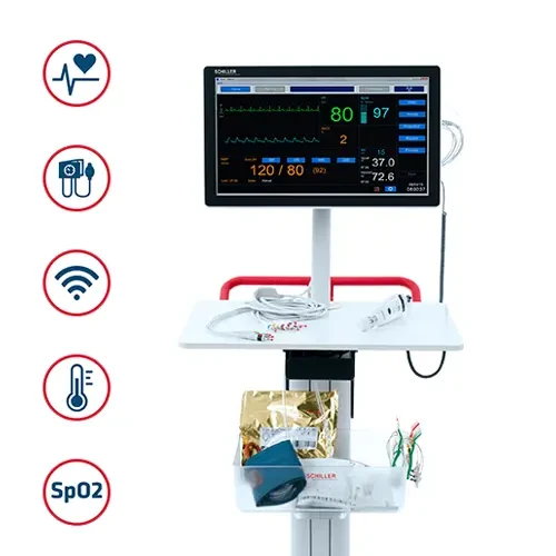 Schiller Diagnostic Station DS20 All-in-One Vitals and Resting ECG Station with Touchscreen and Masimo SpO2