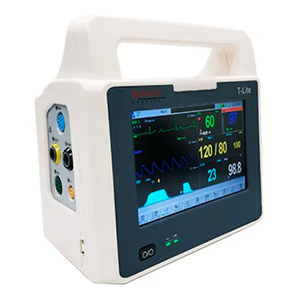 Schiller T-Lite Patient Monitor with Touchscreen, ECG, NIBP and SpO2 for Basic Bedside Monitoring