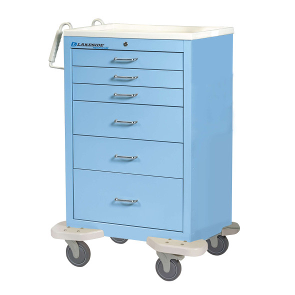 Lakeside Classic Cart with (3) 3 in, (2) 6 in and (1) 9 in Drawers with Key Lock, 46-1/4 x 25 x 32 in Overall