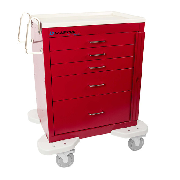 Lakeside Classic Cart with Five Drawers with Key Lock, 39-3/4 in H x 25 in D x 32 in W Overall