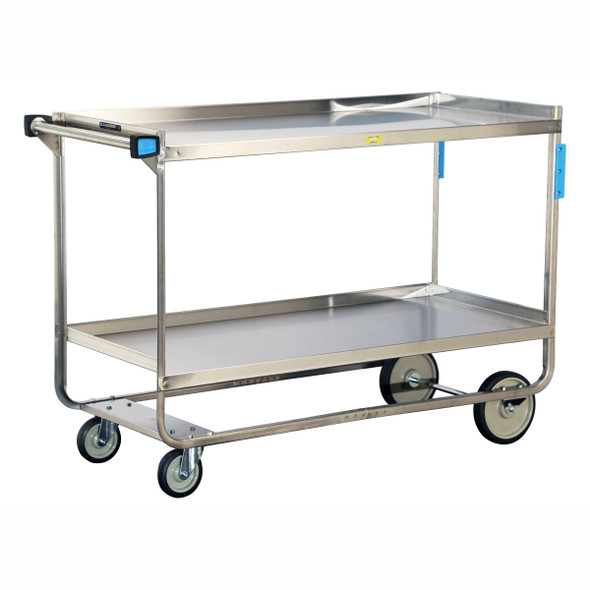 Lakeside Stainless Steel Utility Cart with 21 x 49 in Shelves, 54-5/8 x 22-3/8 x 37 in Overall