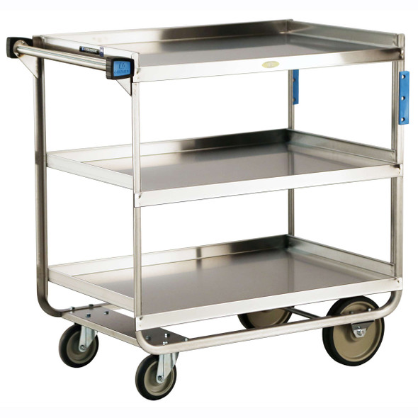 Lakeside Stainless Steel Utility Cart with 21 x 33 in Shelves, 38-5/8 x 22-3/8 x 37-1/8 in Overall
