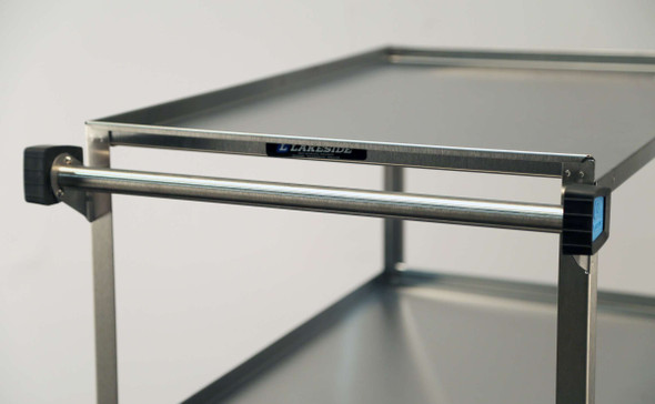 Lakeside Stainless Steel Utility Cart with 21 x 35 in Shelves, 39-1/4 x 22-3/8 x 37-1/4 in Overall