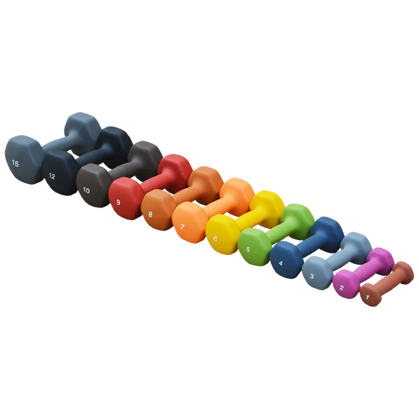 Matrix XULT Neoprene Dumbbells, Single Studio Weights from 1 lb to 15 lb for Therapy and Training