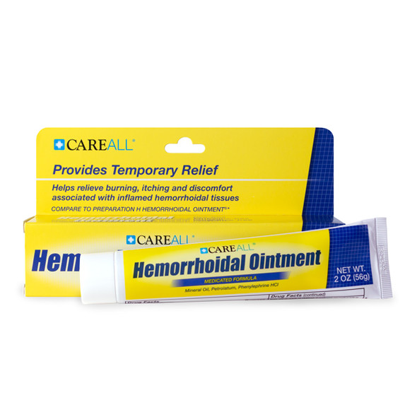 New World Imports CareAll 2 oz. Hemorrhoidal Ointment with Applicator, 3 boxes of 24 tubes (72 tubes)